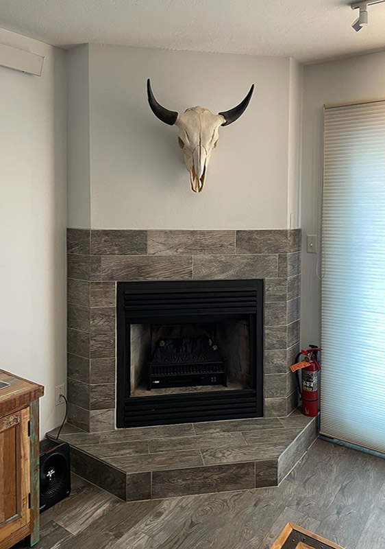 Wood Burning Fireplace replaced due to manufacturer being out of business since 1984. Parts were no longer available from the manufacturer.